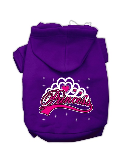 I'm a Princess Screen Print Pet Hoodies Purple Size Lg