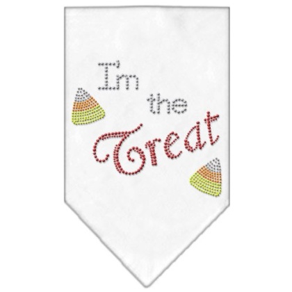 I'm the Treat Rhinestone Bandana White Large