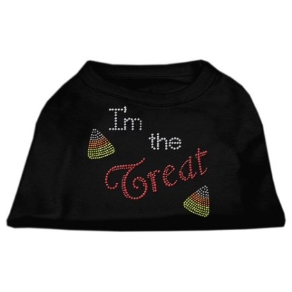 I'm the Treat Rhinestone Dog Shirt Black Lg