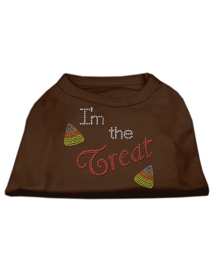 I'm the Treat Rhinestone Dog Shirt Brown Lg