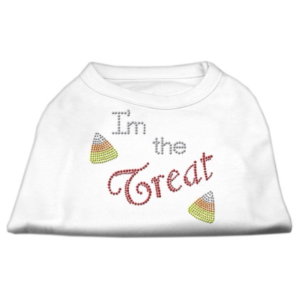 I'm the Treat Rhinestone Dog Shirt White Lg