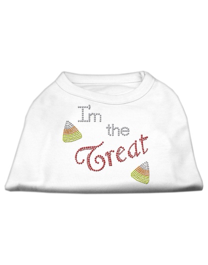 I'm the Treat Rhinestone Dog Shirt White Lg