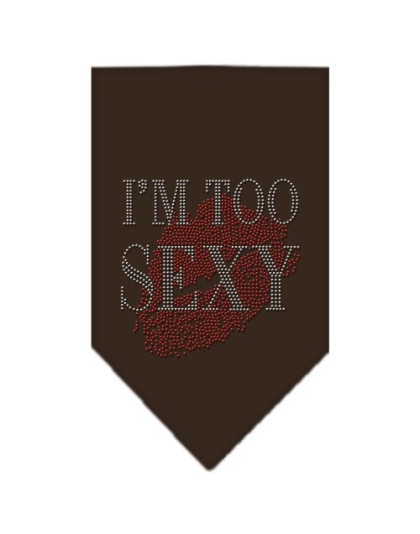 I'm Too Sexy Rhinestone Bandana Cocoa Large