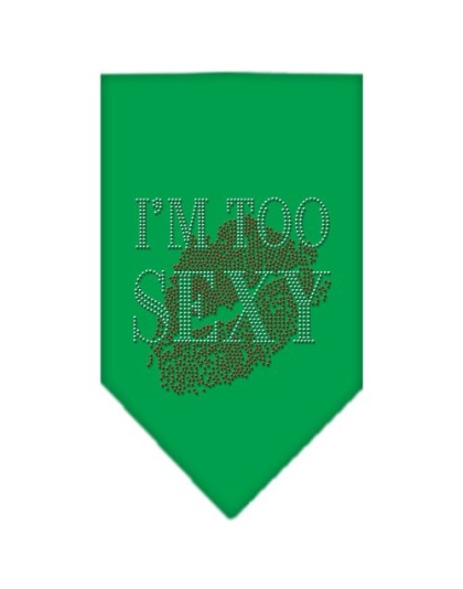 I'm Too Sexy Rhinestone Bandana Emerald Green Large