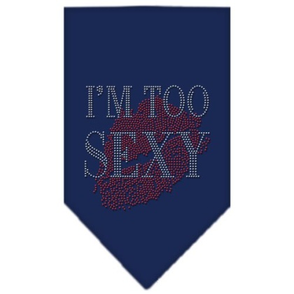 I'm Too Sexy Rhinestone Bandana Navy Blue large