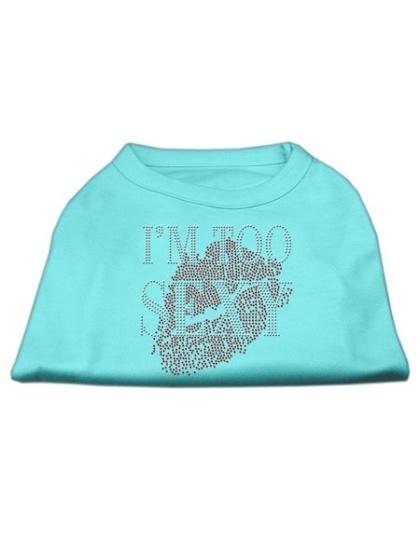 I'm Too Sexy Rhinestone Shirts Aqua L