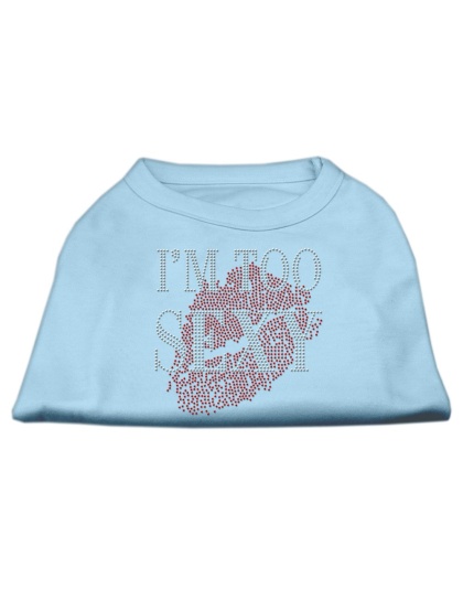 I'm Too Sexy Rhinestone Shirts Baby Blue L