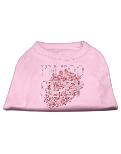 I'm Too Sexy Rhinestone Shirts Light Pink L