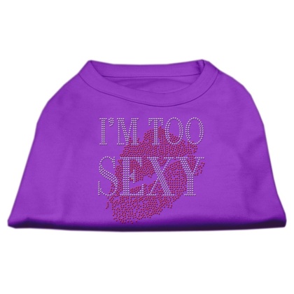 I'm Too Sexy Rhinestone Shirts Purple L