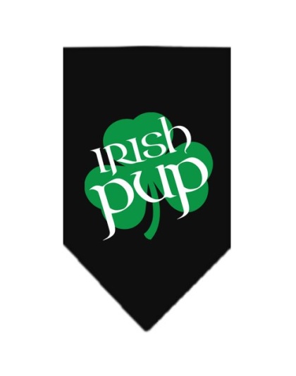 Irish Pup Screen Print Bandana Black Large