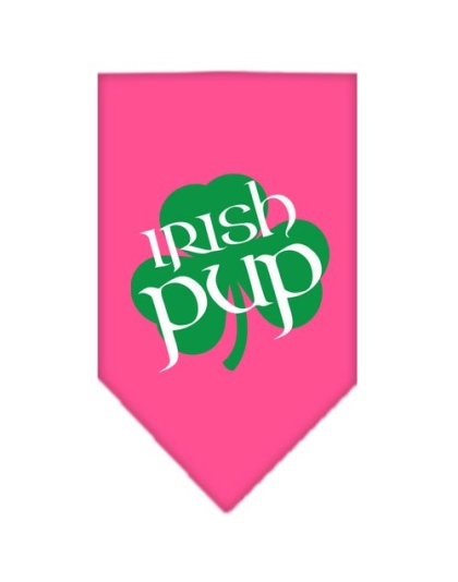 Irish Pup Screen Print Bandana Bright Pink Large