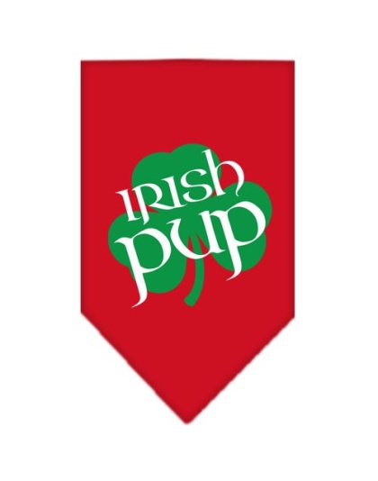 Irish Pup Screen Print Bandana Red Large