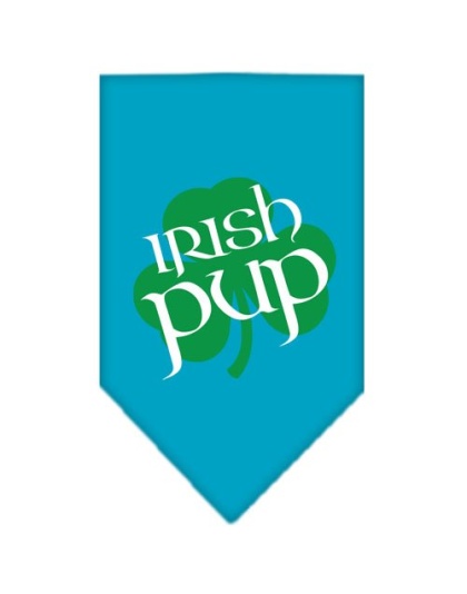 Irish Pup Screen Print Bandana Turquoise Large