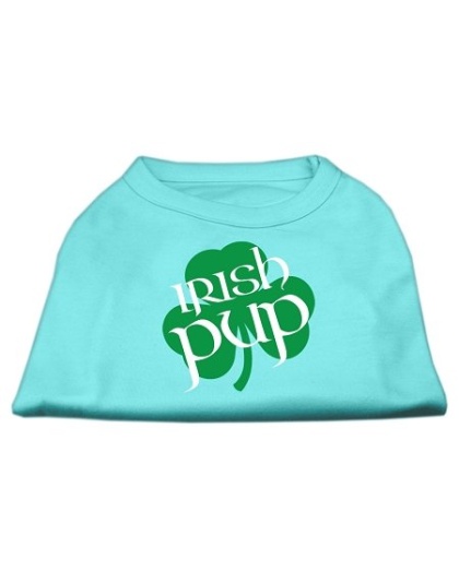 Irish Pup Screen Print Shirt Aqua Lg