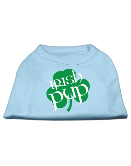 Irish Pup Screen Print Shirt Baby Blue Lg