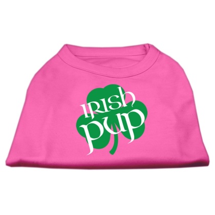 Irish Pup Screen Print Shirt Bright Pink Lg