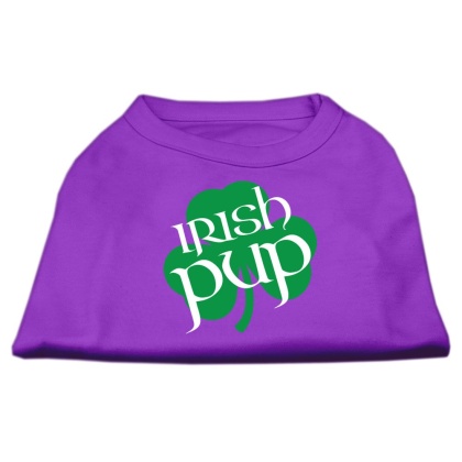 Irish Pup Screen Print Shirt Purple Lg