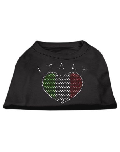 Italy Rhinestone Shirts Black L