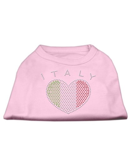 Italy Rhinestone Shirts Light Pink L