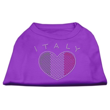 Italy Rhinestone Shirts Purple L