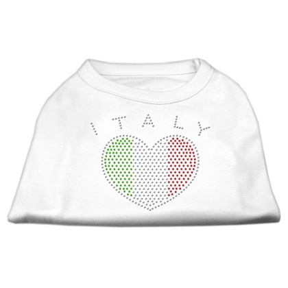 Italy Rhinestone Shirts White L