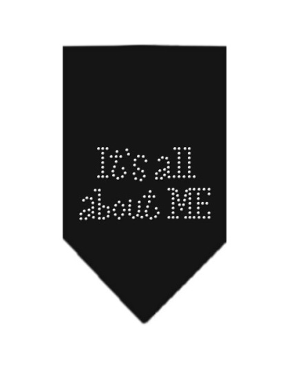 Its All About Me Rhinestone Bandana Black Large