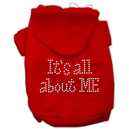 It's All About Me Rhinestone Hoodies Red L