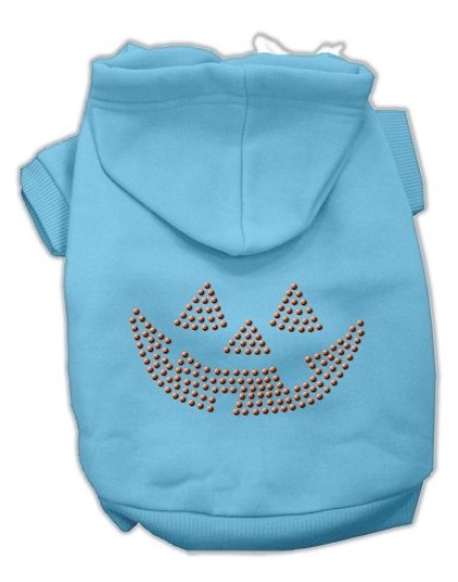 Jack O' Lantern Rhinestone Hoodies Baby Blue L