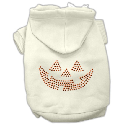 Jack O' Lantern Rhinestone Hoodies Cream L