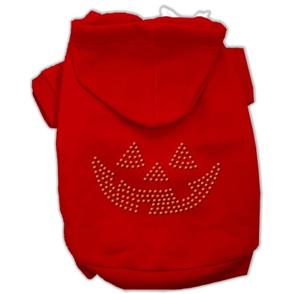 Jack O' Lantern Rhinestone Hoodies Red L