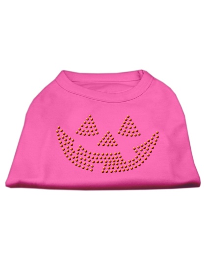 Jack O' Lantern Rhinestone Shirts Bright Pink L