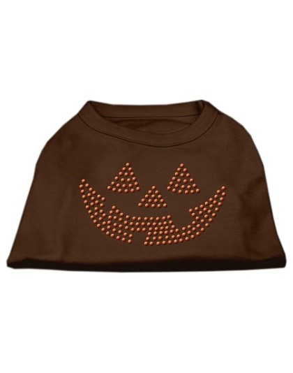 Jack O' Lantern Rhinestone Shirts Brown Lg