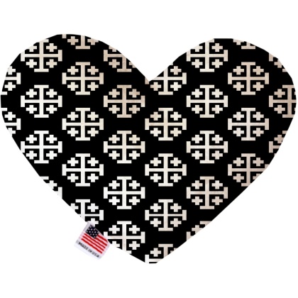 Jerusalem Cross 6 inch Canvas Heart Dog Toy