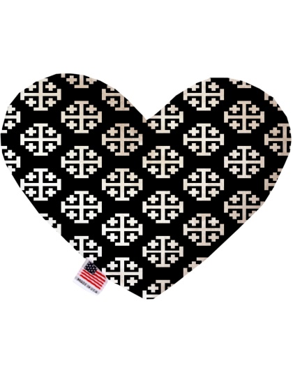 Jerusalem Cross 6 inch Canvas Heart Dog Toy