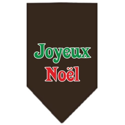 Joyeux Noel Screen Print Bandana Cocoa Large