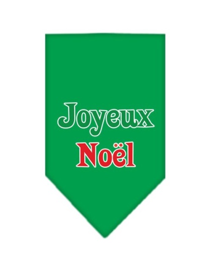 Joyeux Noel Screen Print Bandana Emerald Green Large