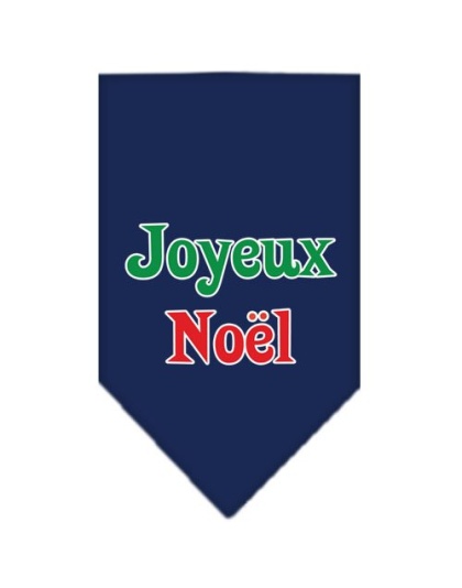 Joyeux Noel Screen Print Bandana Navy Blue large