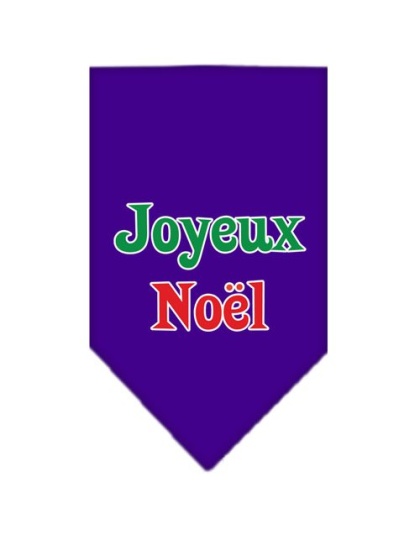 Joyeux Noel Screen Print Bandana Purple Large