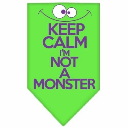 Keep Calm Screen Print Bandana Lime Green Large