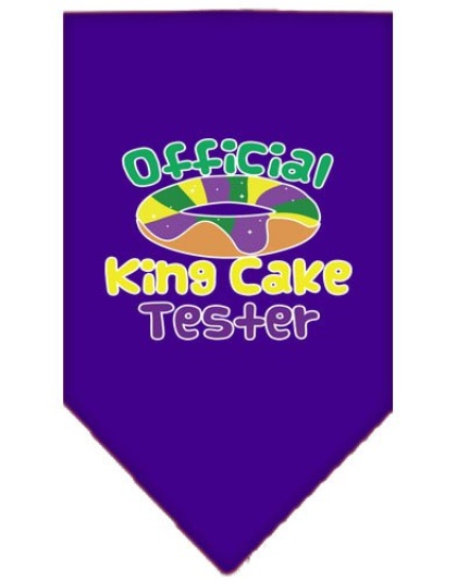 King Cake Taster Screen Print Mardi Gras Bandana Purple Large