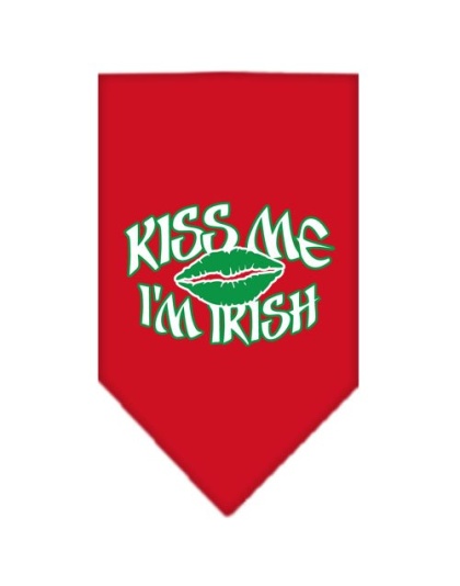 Kiss me I'm Irish Screen Print Bandana Red Large