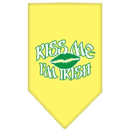 Kiss me I'm Irish Screen Print Bandana Yellow Large