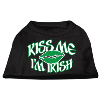 Kiss Me I'm Irish Screen Print Shirt Black Lg