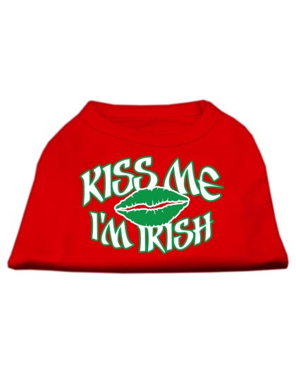 Kiss Me I'm Irish Screen Print Shirt Red Lg