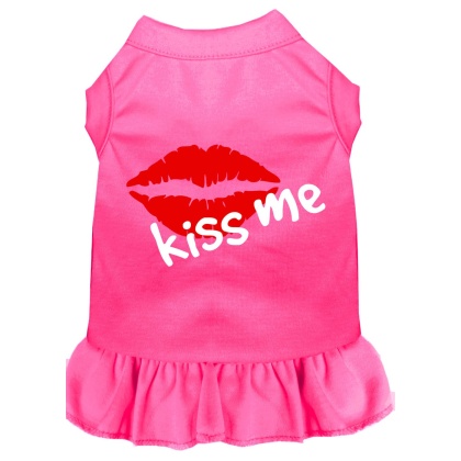 Kiss Me Screen Print Dress Bright Pink 4X (22)