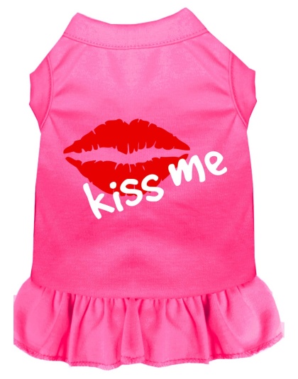 Kiss Me Screen Print Dress Bright Pink 4X (22)