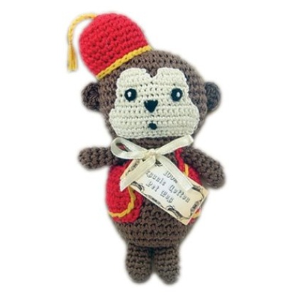 Knit Knack Fez Monkey Organic Cotton Small Dog Toy