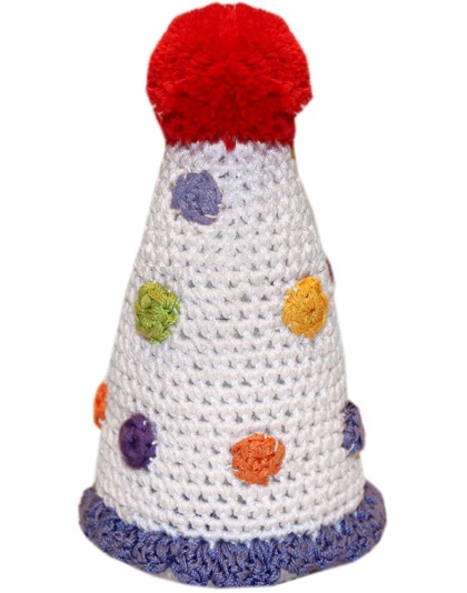 Knit Knacks Birthday Hat Organic Cotton Small Dog Toy