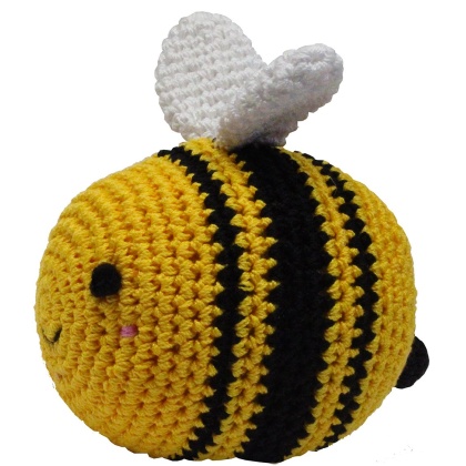 Knit Knacks Bizzy the Bee Organic Cotton Small Dog Toy