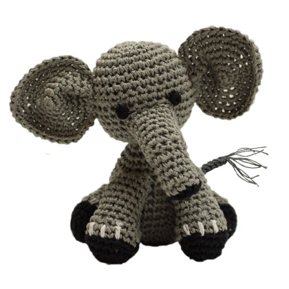 Knit Knacks Bubbles the Baby Elephant Organic Cotton Small Dog Toy